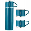 KIT GARRAFA TÉRMICA COM 2 XÍCARAS 500 ML INOX AZUL TURQUESA